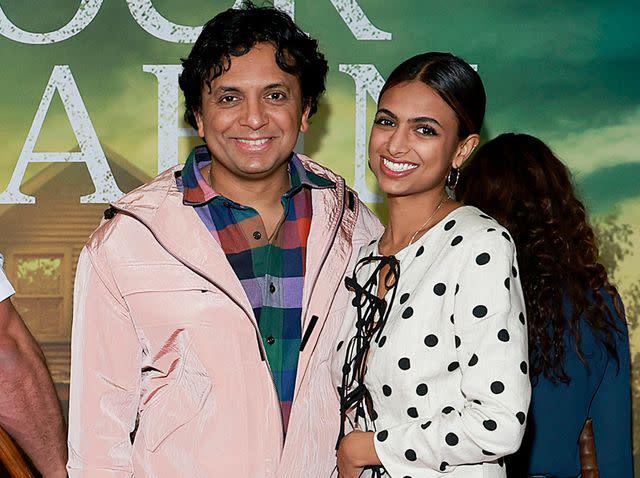 <p>Jason Mendez/Getty</p> M. Night Shyamalan and Ishana Shyamalan attend the "Knock At The Cabin" on January 31, 2023 in New York City. special screening