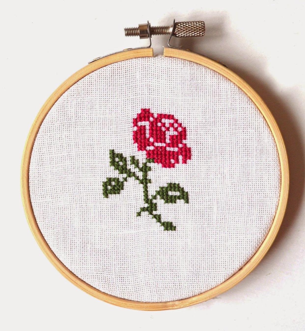 embroidered rose valentines day decor