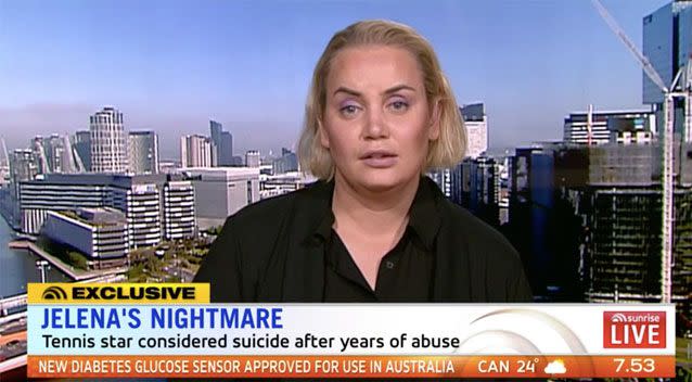 Dokic revealed to Sunrise harrowing details of her abuse at the hands of her father. Source: Sunrise