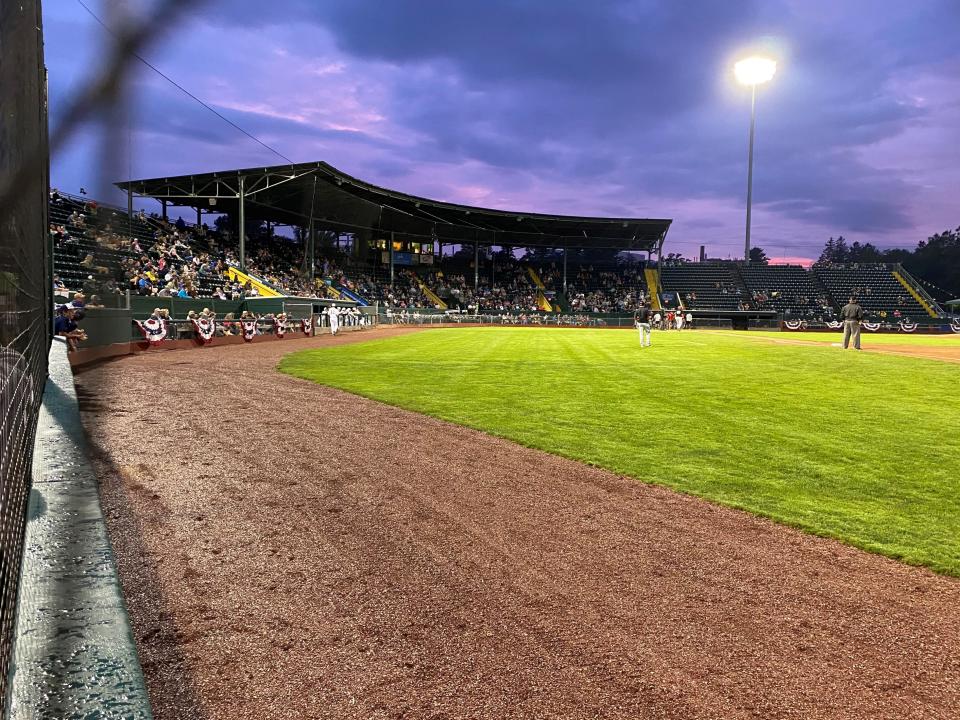 The Vermont Lake Monsters play for the Futures League collegiate championship against the Massachusetts-based Pittsfield Suns at Centennial Field in Burlington on Aug. 17, 2021.