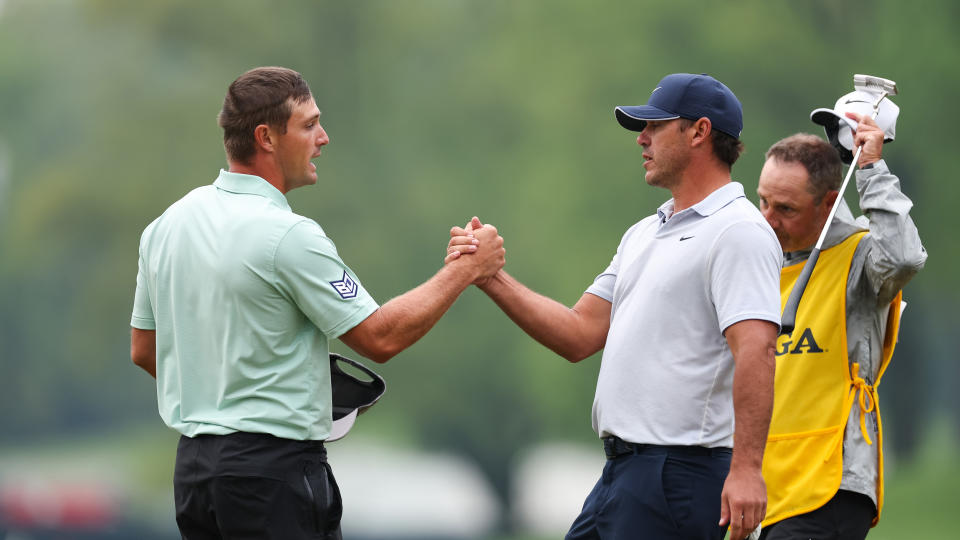   Brooks Koepka and Bryson DeChambeau at the 2023 PGA Championship at Oak Hill 