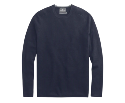 dark blue merino wool crew neck sweater for men mack weldon