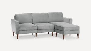 Burrow Gray Velvet Sofa sectional