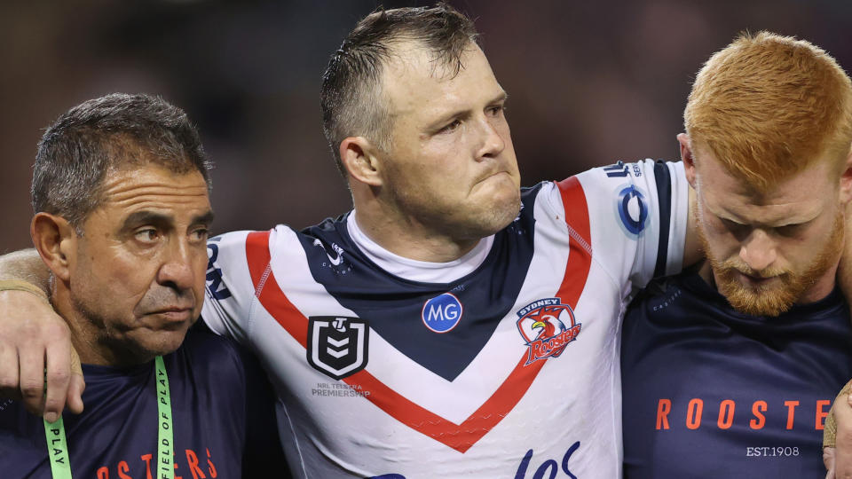 Sydney Roosters winger Brett Morris' ACL injury soured what was a dominant victory over the Newcastle Knights. (Photo by Ashley Feder/Getty Images)