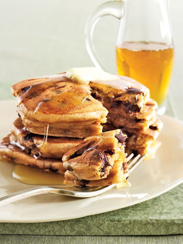 Peanut Butter and Chocolate Chip Pancakes