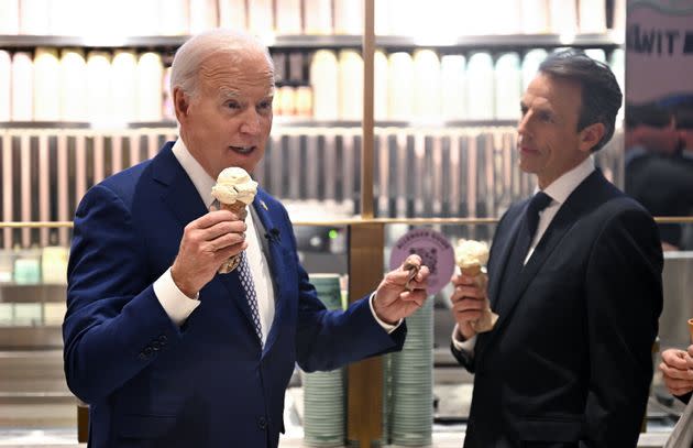 President Joe Biden and Seth Meyers ate ice cream -- and became headline news.