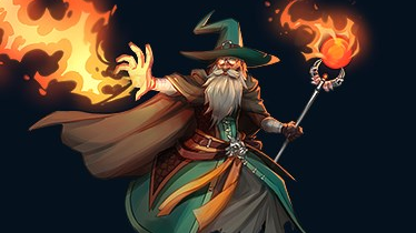  Wizard shooting fire. 