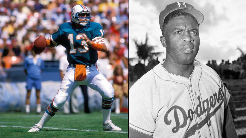 Dan Marino (13) and Jackie Robinson (42)