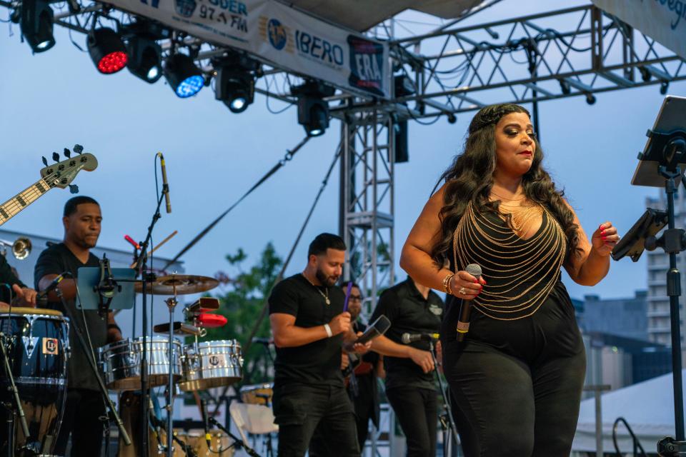 Sonidos Unidos performs at the Rochester Puerto Rican Festival on Thursday, August 3, 2023.