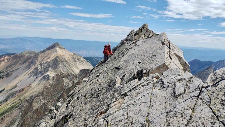 Craig Brauer, 65, summits Capitol Peak in Colorado on July 18, 2022.