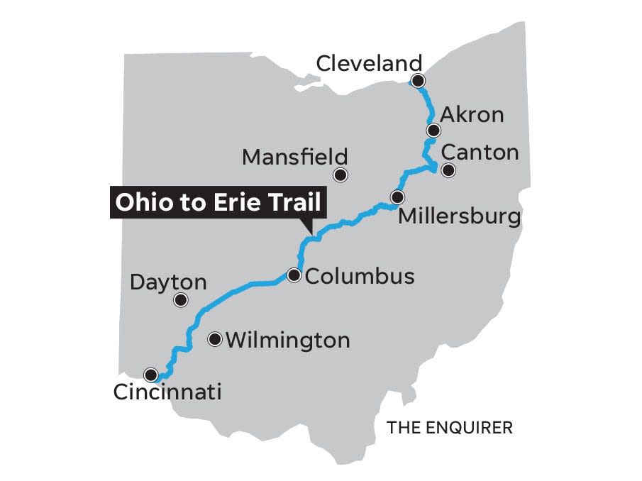 Cyclists ride from Lake Erie to the Ohio River.
