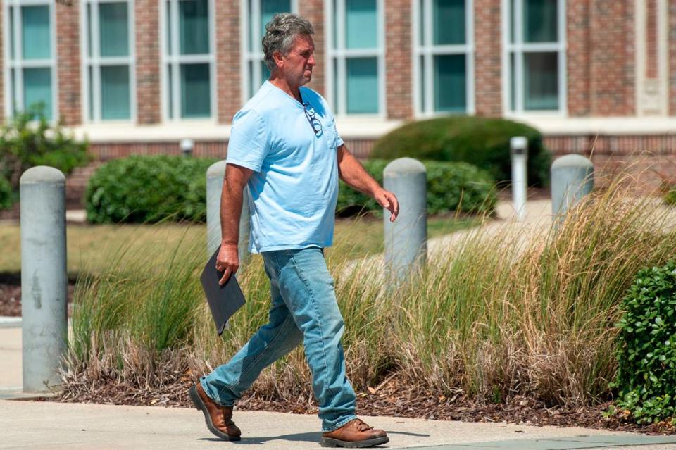 James Allen Knowles, 63, walks out of Dan M. Russell Courthouse in Gulfport on Tuesday, Aug. 15, 2023. Knowles appeared in federal court for an initial appearance on federal charges tied to the the Jan. 6, 2021, riot at the U.S. Capitol.