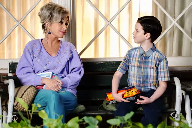 <p>Bill Inoshita/CBS via Getty</p> Annie Potts (Left) and Iain Armitage on <em>Young Sheldon</em>