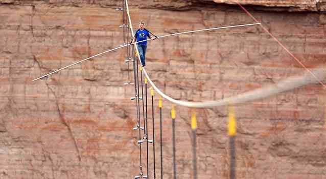 No safety nets will be used during the walks. Photo: AP