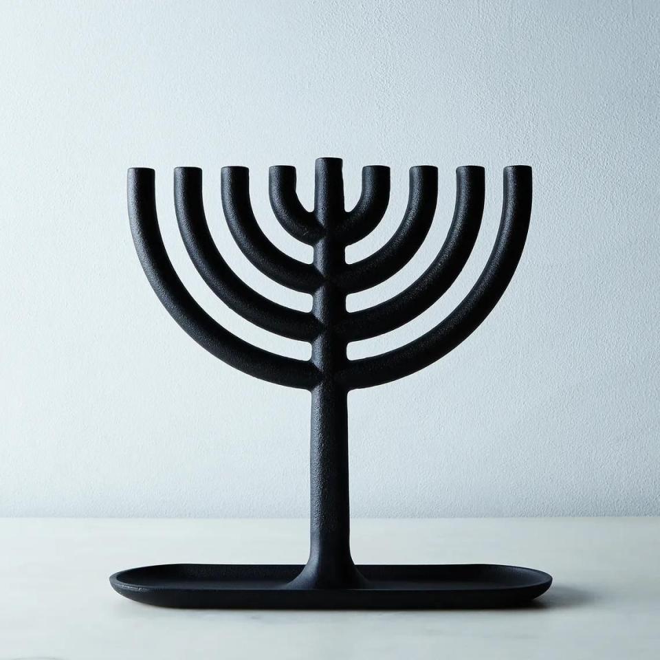 7) Blackened Cast Iron Menorah