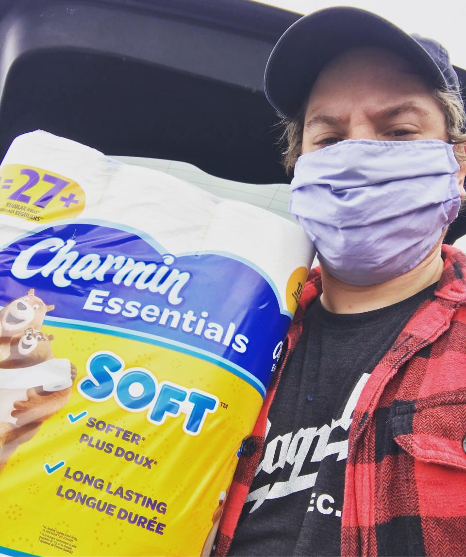 Scott Huffard, a 34-year-old history professor living in Beech Mountain, North Carolina, scored a 12-pack of toilet paper at the grocery store so he traded six of the rolls for dishwasher soap.