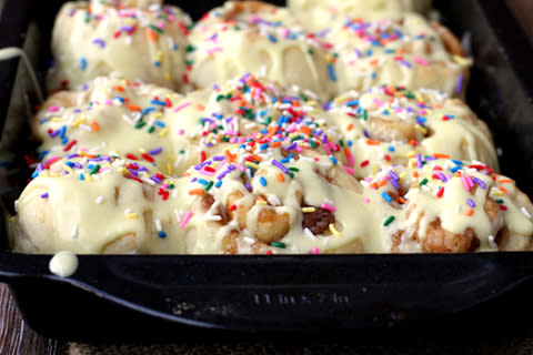 Birthday Cake Cinnamon Rolls