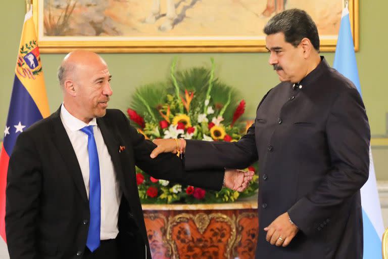 Oscar Laborde, cuando presentó sus cartas credenciales ante Nicolás Maduro como nuevo embajador argentino en Venezuela