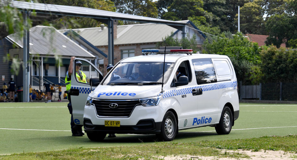 Police van at Manly West Public School.