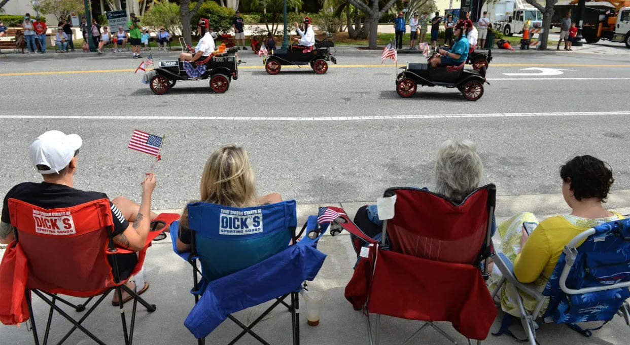 The Shriners drive their little cars on Main Street in the 2023 Memorial Day Parade. This year's parade will be May 27, beginning at 10 a.m. at Main and Osprey Avenue.