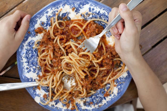 Homemade spaghetti Bolognese