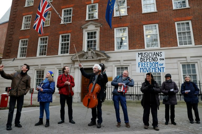 Wallfisch joined supporters playing Beethoven's Ode to Joy outside Europe House in London's Smith Square to highlight his accepted application for German citizenship over fears Brexit's effect on freedom of movement, including that of musicians