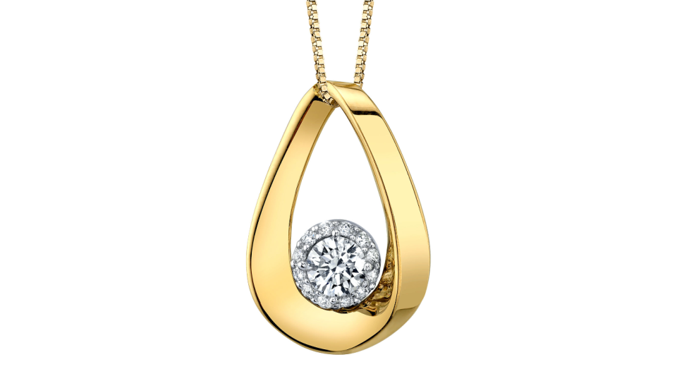 Genuine-White-Diamond-14K-Two-Tone-Gold-Pendant