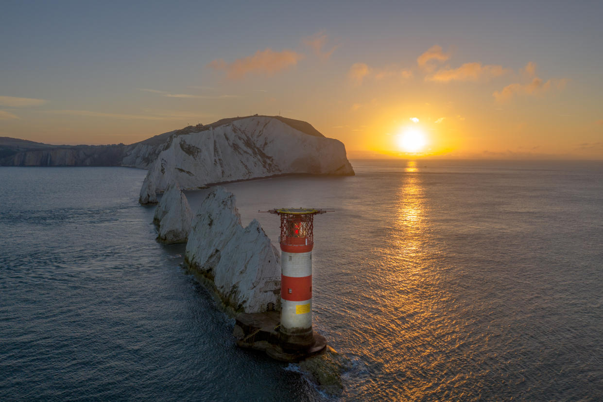 The needles lighthouse isle of wight sunrise