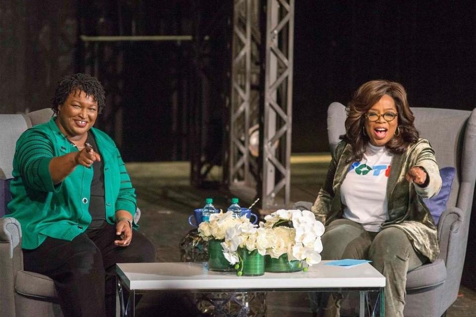 Stacey Abrams and Oprah Winfrey