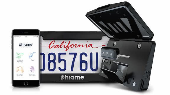 Turn your trunk into a locker with a Phrame license plate holder.