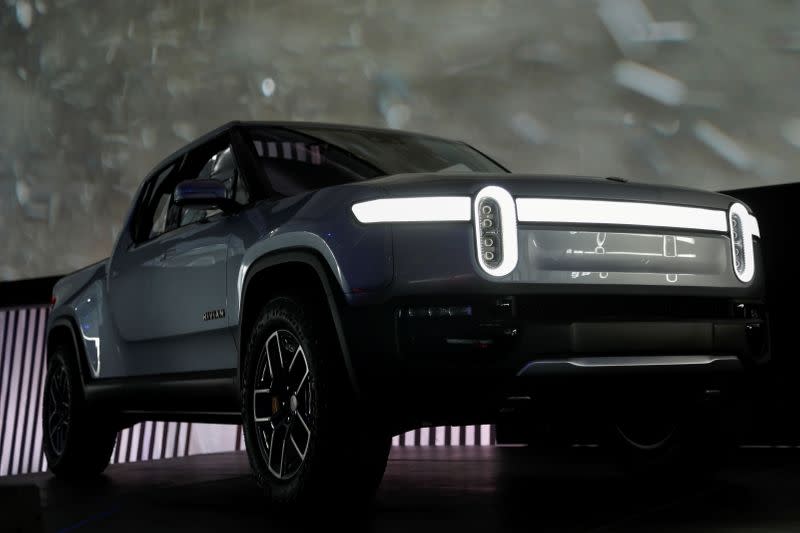 FILE PHOTO: Rivian introduces R1T all-electric pickup truck at LA Auto Show in Los Angeles