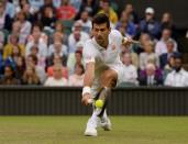 Britain Tennis - Wimbledon - All England Lawn Tennis & Croquet Club, Wimbledon, England - 29/6/16 Serbia's Novak Djokovic in action against France's Adrian Mannarino REUTERS/Tony O'Brien