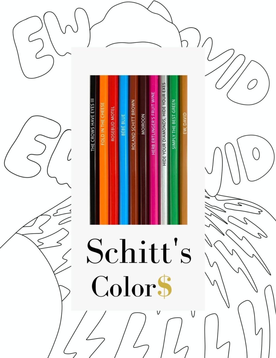 18) Bundle of Schitt's Coloring Book & Pencils