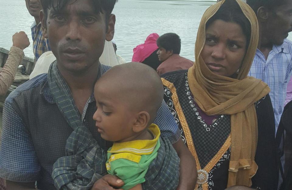 Muhammed Rafiq and his wife, Nuru, have fled with their two-year-old son Noyum, who is in need of medical attention (Imran Madden)