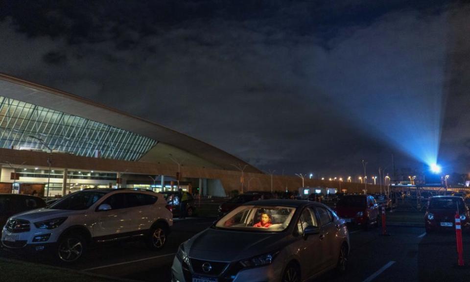 The Carrasco international airport, on the outskirts of Montevideo, Uruguay, has been converted into a drive-in cinema.