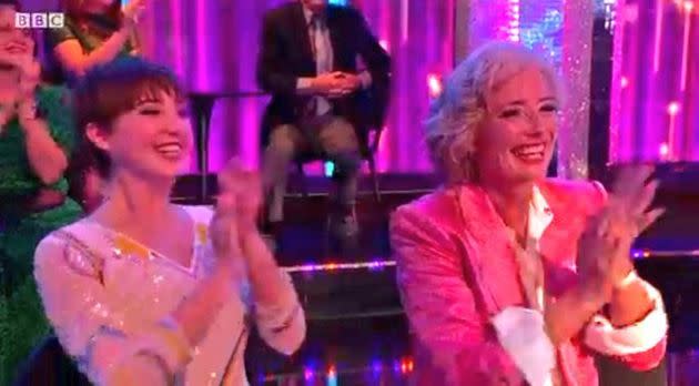 Emma with her daughter in the Strictly audience (Photo: BBC)