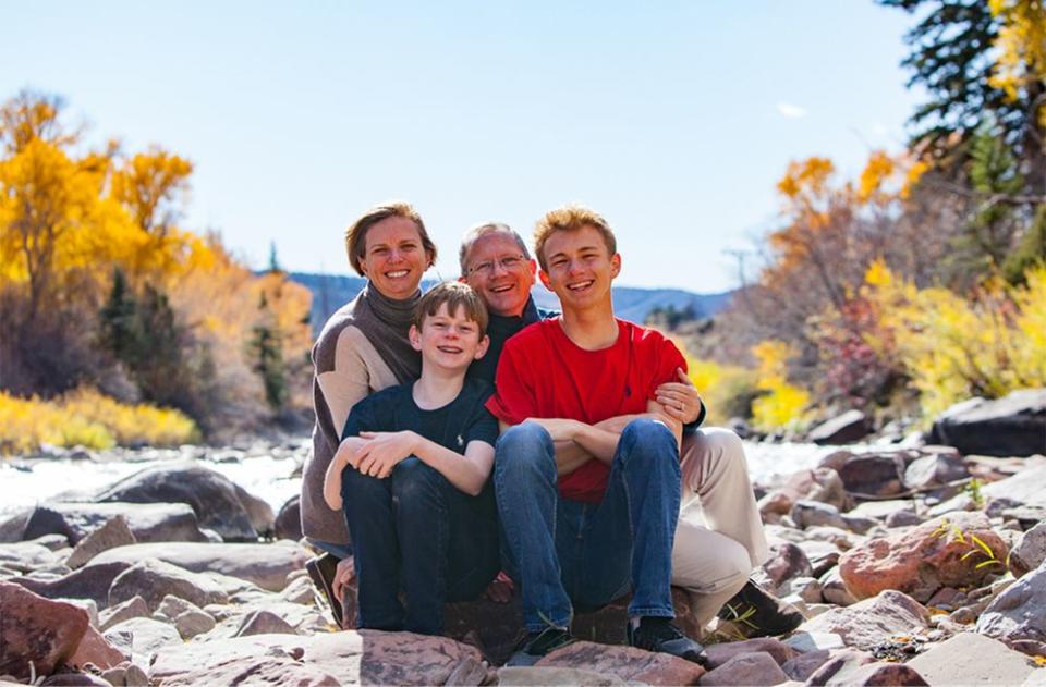 Charles Flaherty (right) with his family