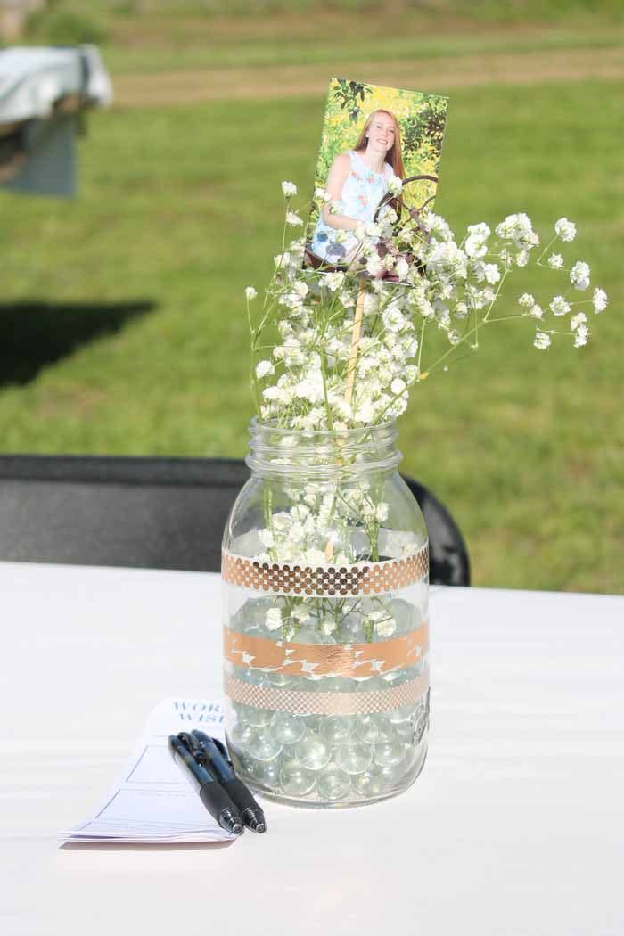 diy vases with photo in it for graduation party