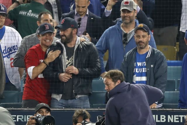 The pals were joined by Jimmy Kimmel for the final game of the series.