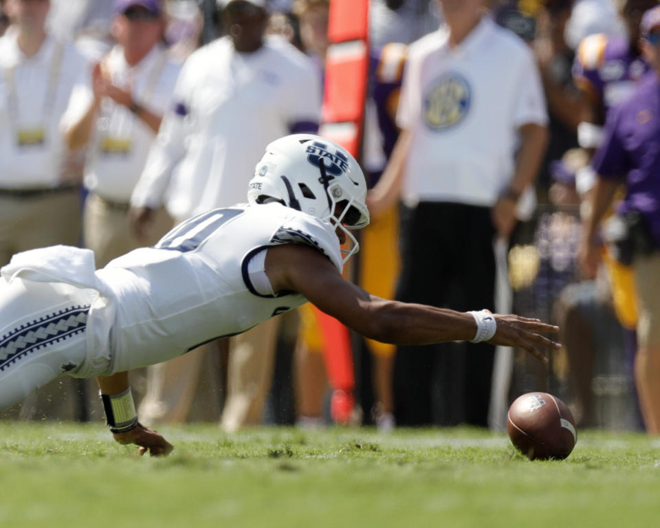 Utah State QB Jordan Love had a rough game in Baton Rouge, but Round 1 remains a possibility. (Getty Images)