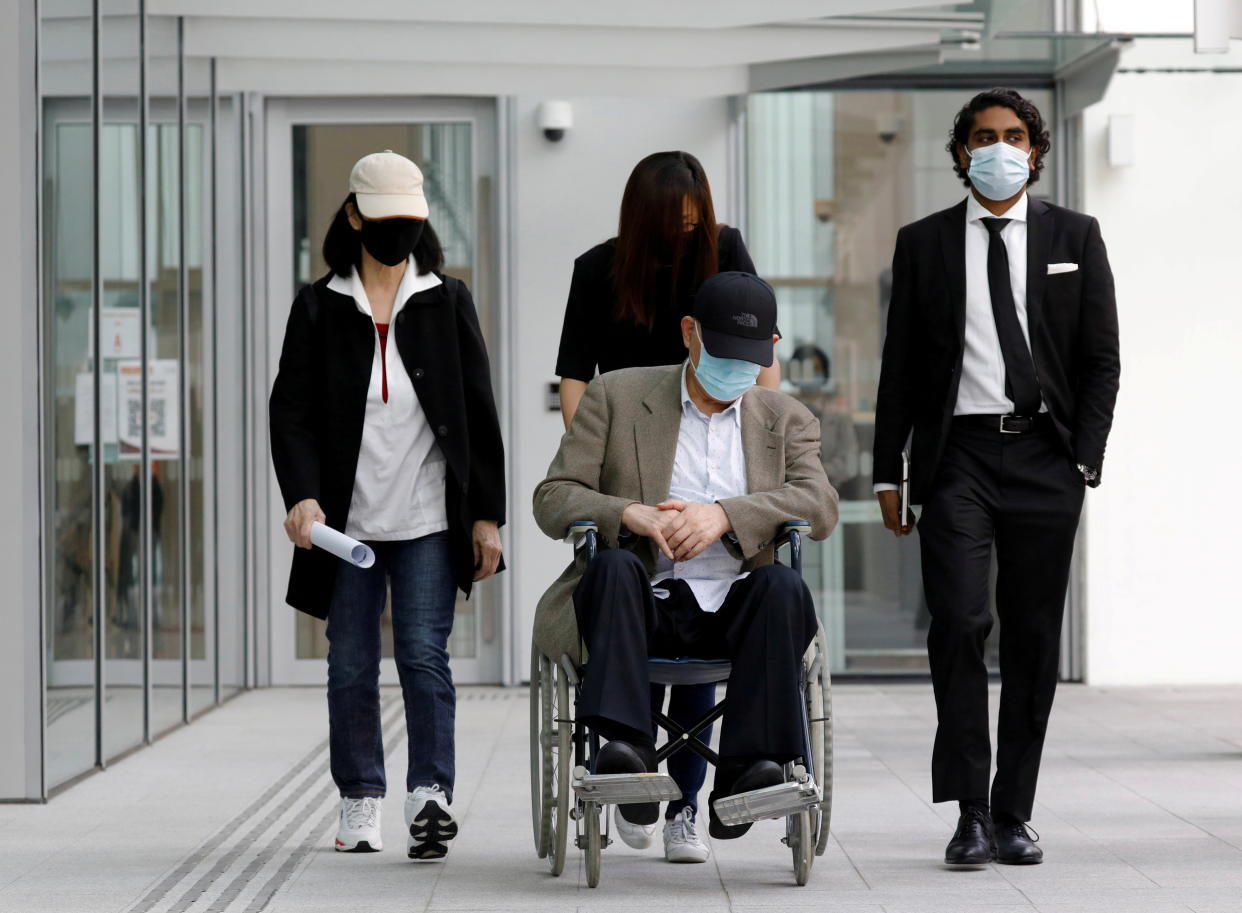 Founder of collapsed oil trading firm Hin Leong Trading Pte Ltd, Lim Oon Kuin, better known as O.K. Lim, leaves the State Courts in Singapore April 30, 2021.  REUTERS/Edgar Su REFILE - CORRECTING ACTION