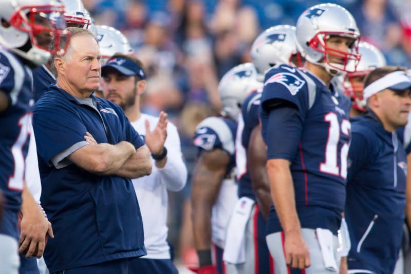 Former New England Patriots head coach Bill Belichick and quarterback Tom Brady spent 20 seasons together. File Photo by Matthew Healey/ UPI