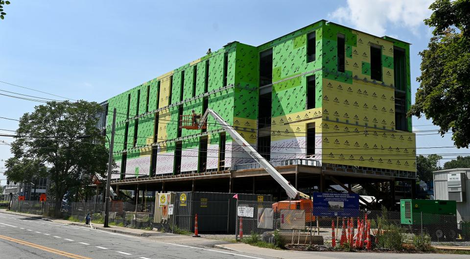 MassBay Community College Center for Health Sciences, Early Childhood and Human Services under construction in Framingham, August 2, 2022.  