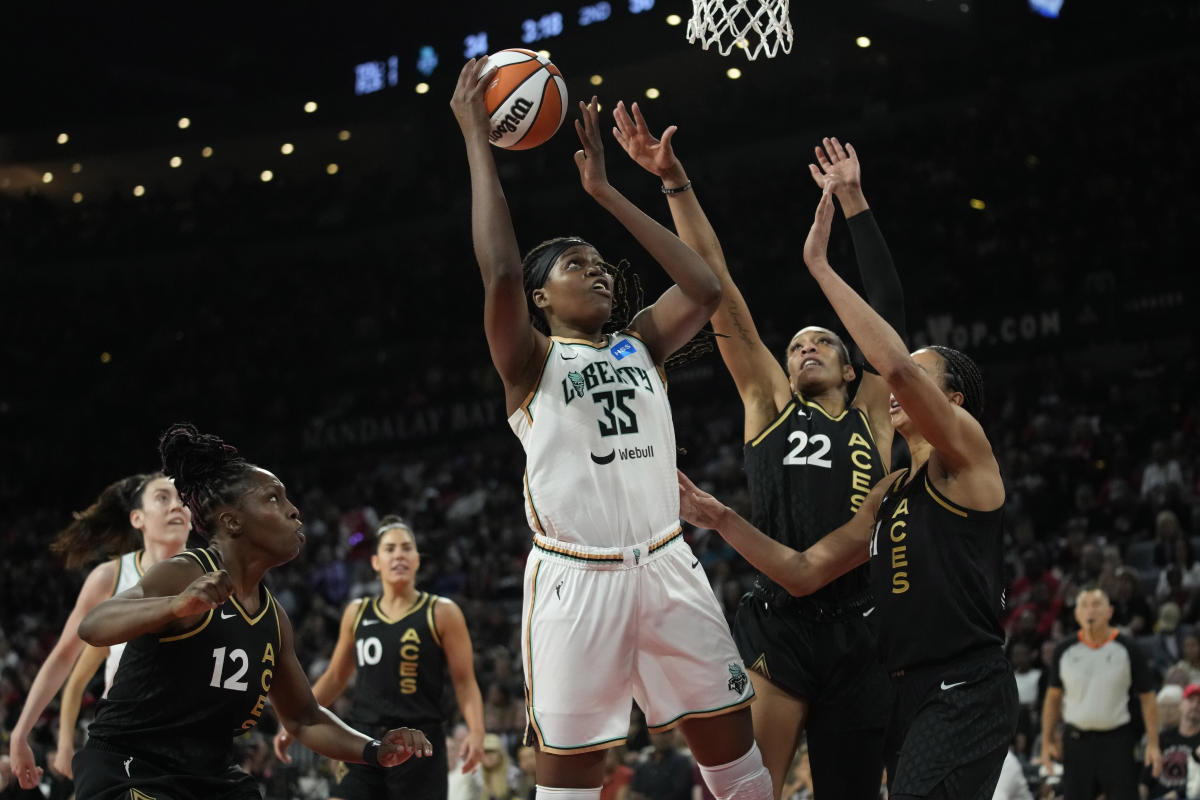 Jones, Stewart lead Liberty past Aces to avoid sweep in WNBA Finals