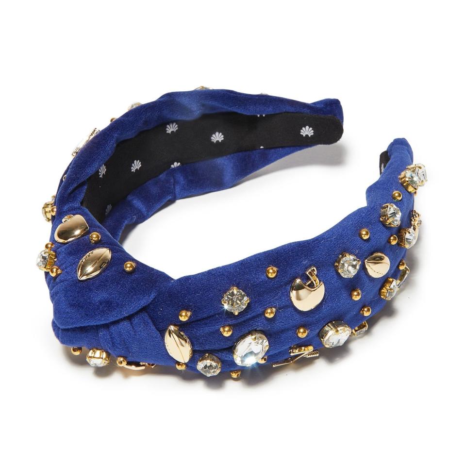 13) Royal Blue Football Knotted Headband