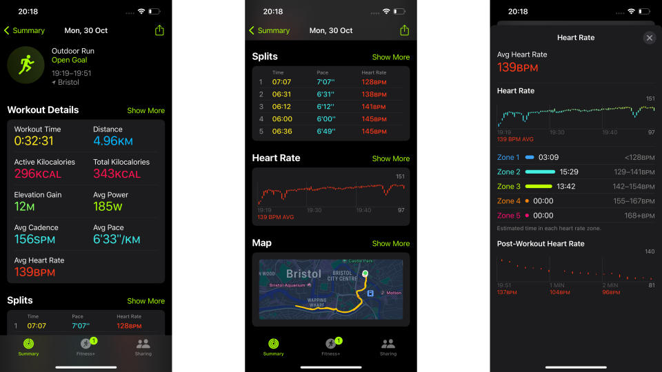 5km run workout stats from Apple Watch Ultra 2