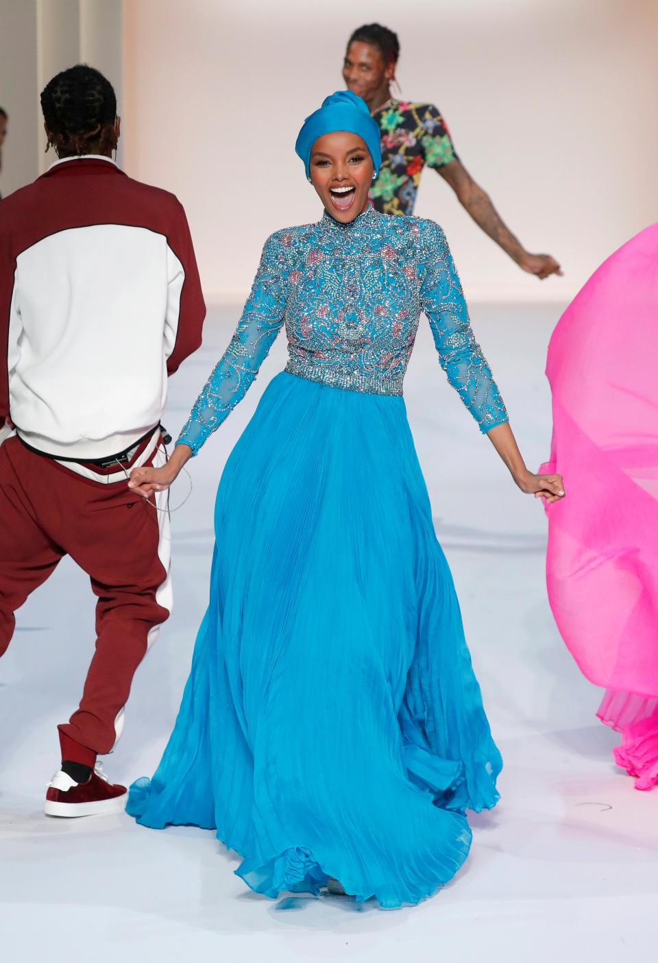 <p>Halima Aden</p>Getty Images for Sherri Hill