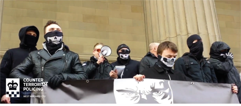 Ben Raymond gave a speech at a National Action demonstration in Liverpool (West Midlands Police/PA)