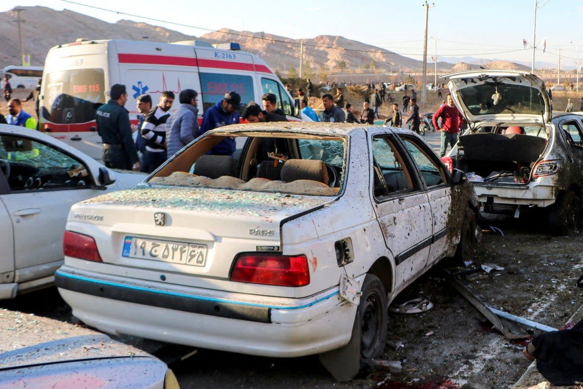 The aftermath of one of the explosions in Iran  (Reuters)