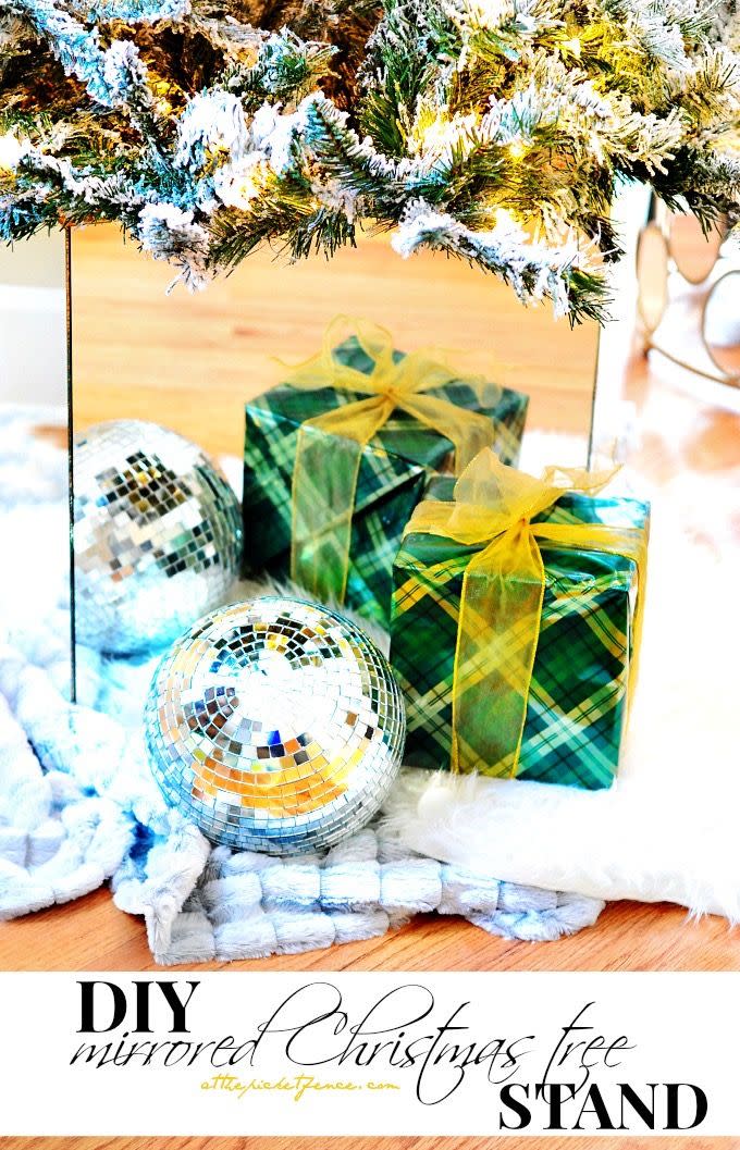 DIY Mirrored Christmas Tree Stand